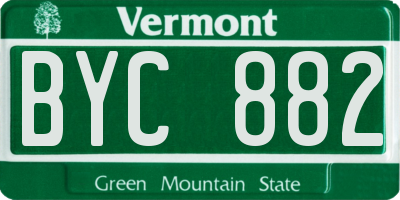 VT license plate BYC882