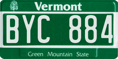 VT license plate BYC884