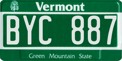 VT license plate BYC887