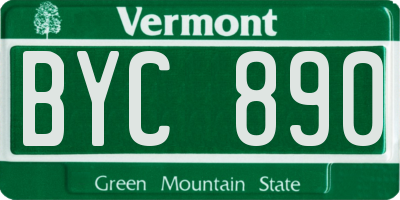 VT license plate BYC890