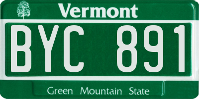 VT license plate BYC891