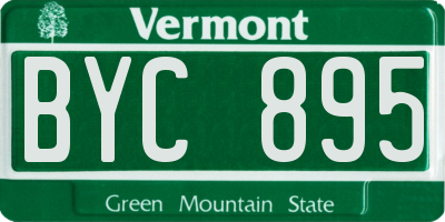 VT license plate BYC895
