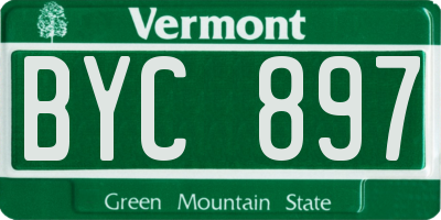 VT license plate BYC897