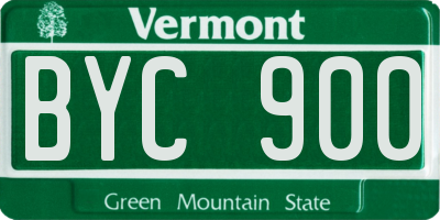 VT license plate BYC900