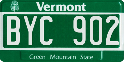 VT license plate BYC902