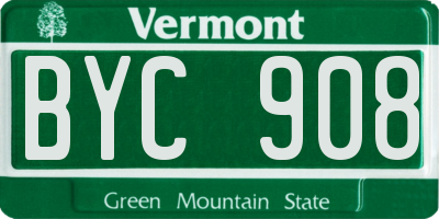 VT license plate BYC908