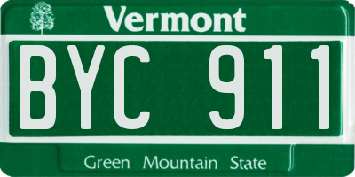 VT license plate BYC911