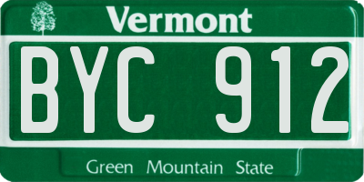VT license plate BYC912
