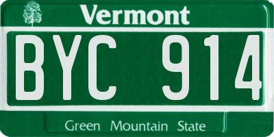 VT license plate BYC914