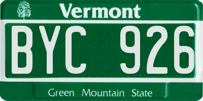 VT license plate BYC926