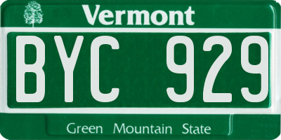 VT license plate BYC929