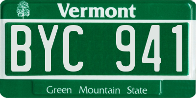 VT license plate BYC941