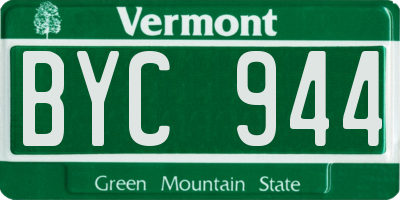 VT license plate BYC944