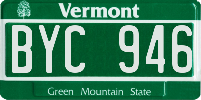 VT license plate BYC946