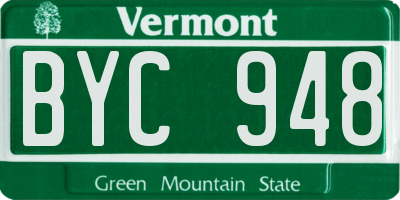 VT license plate BYC948