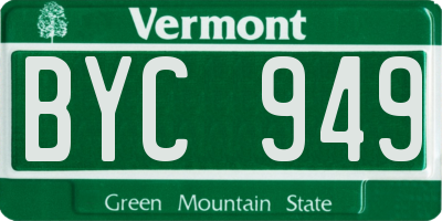 VT license plate BYC949
