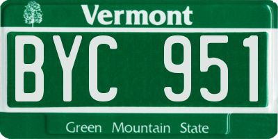 VT license plate BYC951