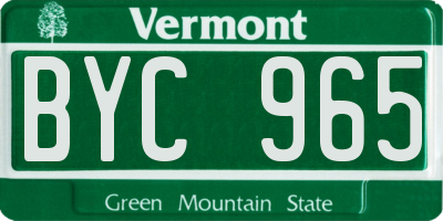 VT license plate BYC965