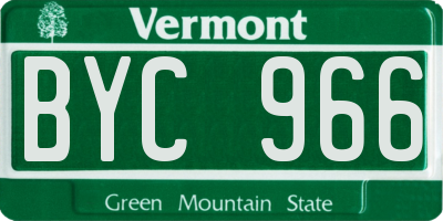 VT license plate BYC966