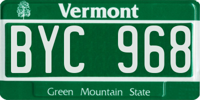 VT license plate BYC968