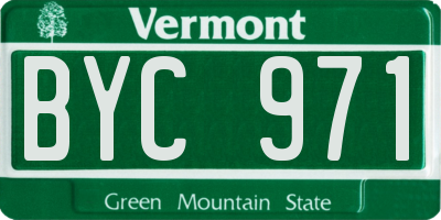 VT license plate BYC971