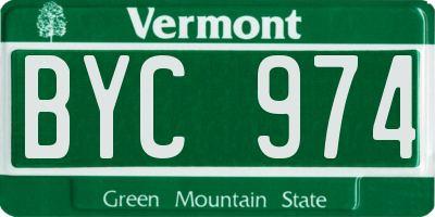 VT license plate BYC974