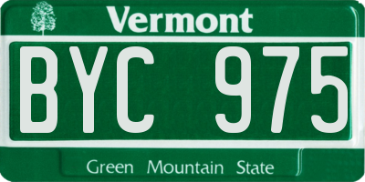 VT license plate BYC975