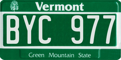 VT license plate BYC977