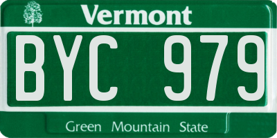 VT license plate BYC979