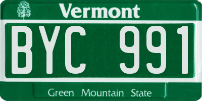VT license plate BYC991
