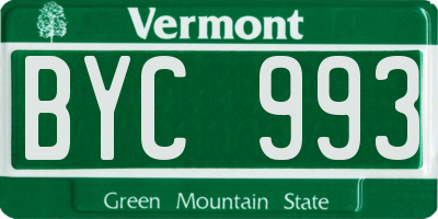 VT license plate BYC993