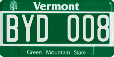 VT license plate BYD008