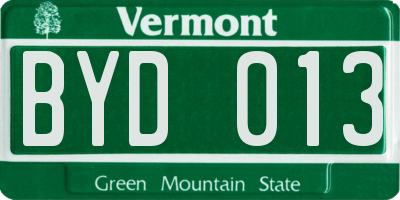VT license plate BYD013
