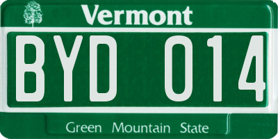 VT license plate BYD014