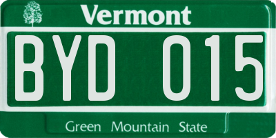 VT license plate BYD015