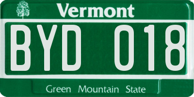 VT license plate BYD018