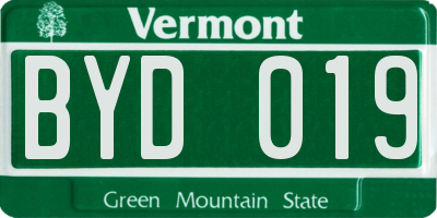 VT license plate BYD019