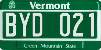VT license plate BYD021