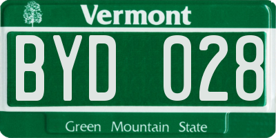 VT license plate BYD028