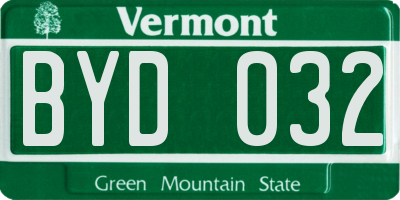 VT license plate BYD032