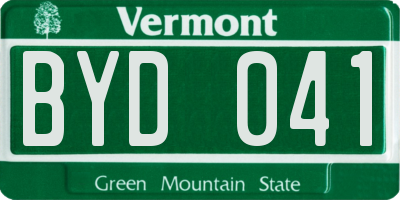 VT license plate BYD041