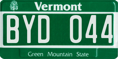 VT license plate BYD044