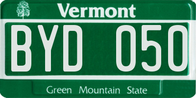 VT license plate BYD050