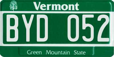VT license plate BYD052