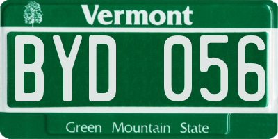 VT license plate BYD056