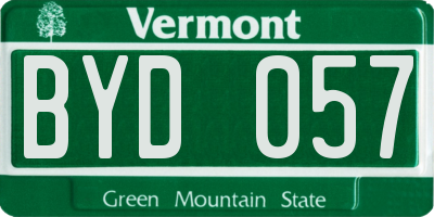 VT license plate BYD057