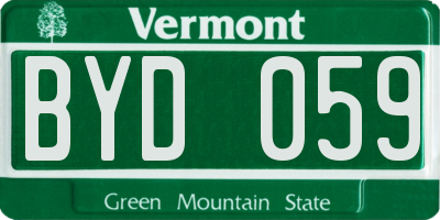 VT license plate BYD059