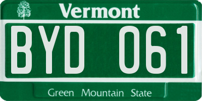VT license plate BYD061