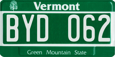 VT license plate BYD062