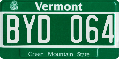 VT license plate BYD064